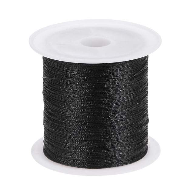 Cuerda de Nylon Satinado Unique Bargains Negro 328 Pies para Pulseras Bricolaje Adornos