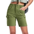 thumbnail image 5 of VBVC Women's Straight Leg Cargo Shorts , Summer Hiking Pants For Women , Ladies' Pull On Outdoor Bottoms with Pockets,Green,S-3XL, 5 of 8
