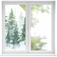 thumbnail image 2 of Forest Green Window Privacy Film, Spring Summer Watercolor Pine Tree Static Cling UV Sun Blocking Tint Film Heat Control Windows Films for Bedroom Bathroom, Window Stickers 17.7"x39.3", 2 of 8