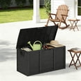 thumbnail image 2 of 75 Gallon Resin Deck Box, Lockable Patio Outdoor Storage Box for Furniture, Garden Tools and Tools Storage, Outside Storage Boxes(Black), 2 of 5