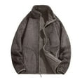thumbnail image 4 of Txeol Mens Big and Tall Zip Up Fleece Jackets Long Sleeve Sherpa Lined Warm Coats Winter Thicken Outdoor Jacket with Pockets,Coffee,M, 4 of 7