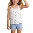 thumbnail image 5 of Nilvkv Cute Shirts for Girls, Girls Tank Tops, Kids Bow Detail Crisscross Strap Lace Trim Cami Top Layer White 5-6 Years, 5 of 5