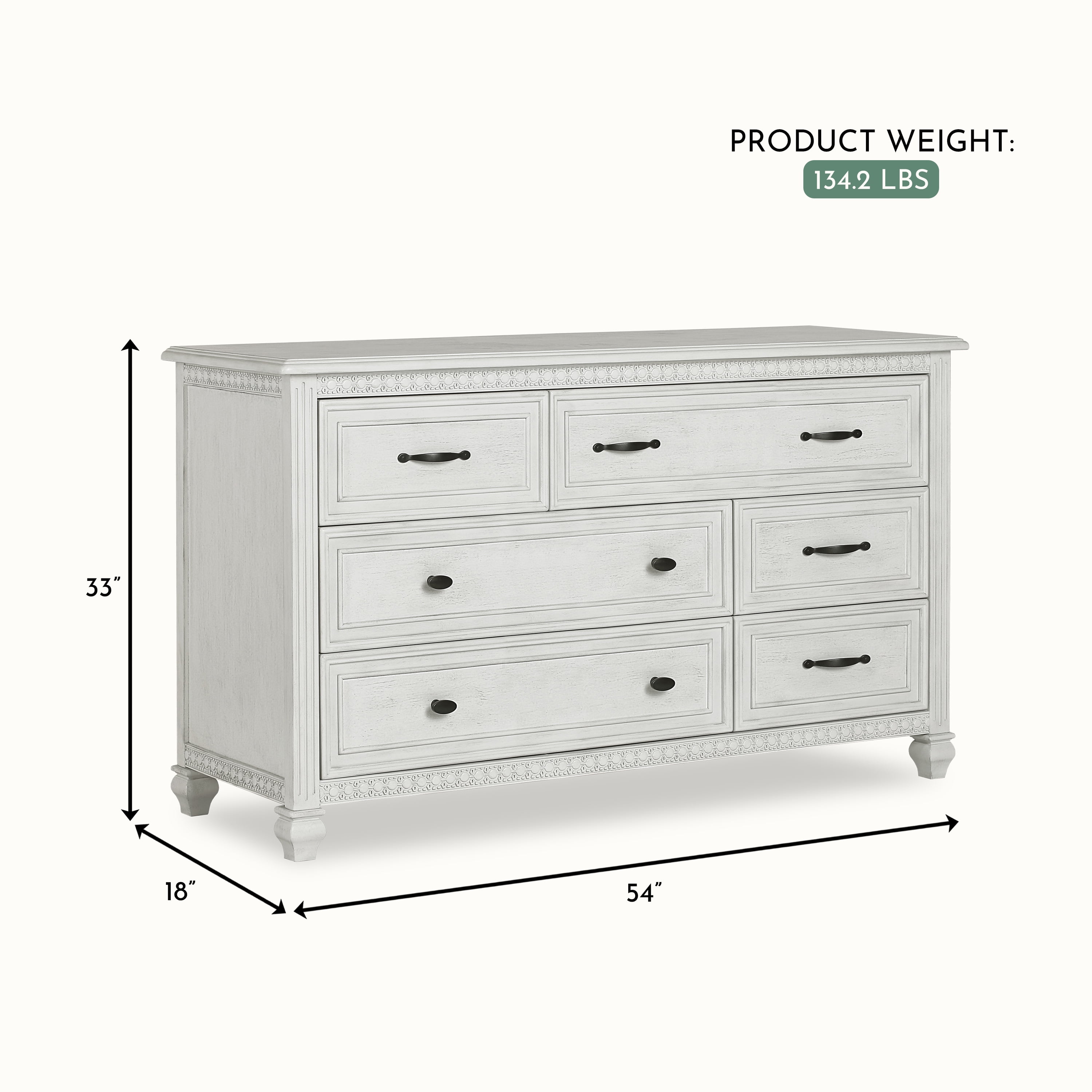 evolur madison dresser antique grey mist Evolur Aurora 7 Drawer Double Dresser, Akoya Grey Pearl/Silver Mist & –  BAJE HOME main image 0