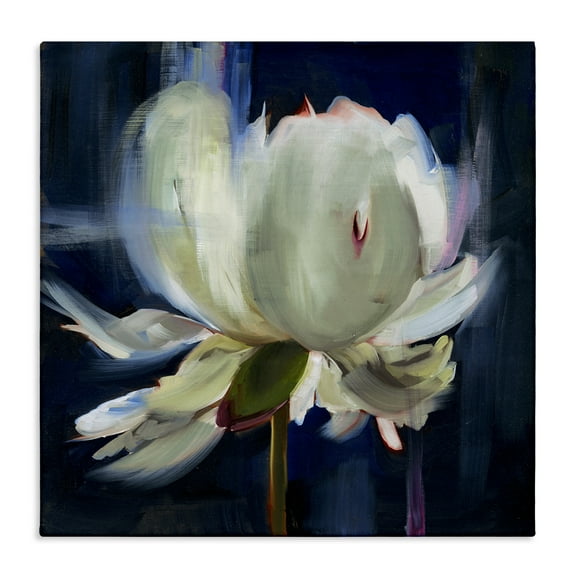 Stupell Industries Abstract Painted Flower Botanical & Floral Painting Gallery Wrapped Canvas Art Print Wall Art, 17 x 17