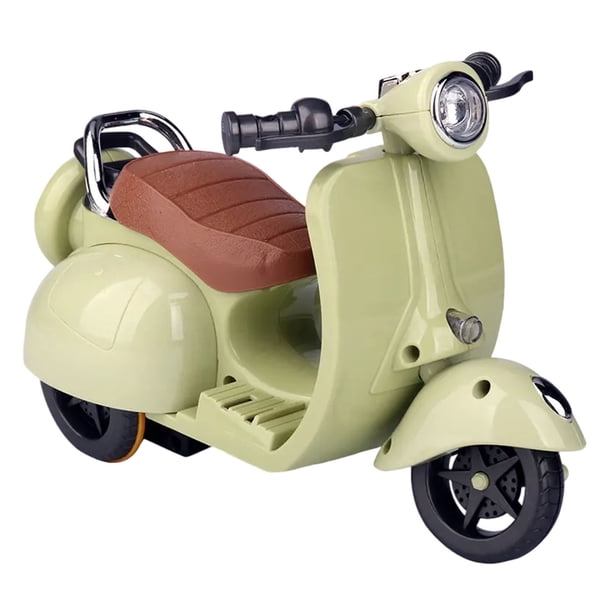 Patinete de juguete con luz y música, interactivo y giratorio. Lindo juguete para sentarse, ideal para decorar el escritorio o como adorno para coleccionistas. ¡Exhibe tu motocicleta!