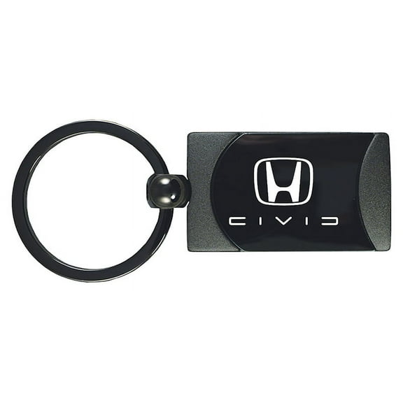 Honda Civic Reverse C Two-Tone Rectangular Key Chain (Gun Metal)