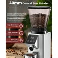 thumbnail image 3 of Tuni G1 Conical Burr Coffee Grinder, 48 Grind Settings Anti-static Burr Mill, Precision Electronic Timer and LED Touchscreen for Espresso/Drip/Cold Brew/French Press, Stainless Steel, Silver, 3 of 7