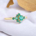 thumbnail image 2 of Natural Green Emerald Promise Ring Bridal Cluster Statement Ring Yellow Gold Customized Jewelry Birthday Anniversary Gift For Love, 2 of 4