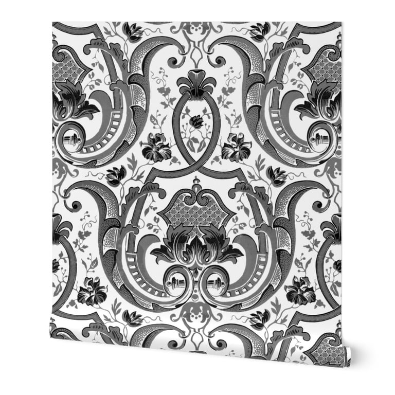 Black And White Victorian Wallpaper