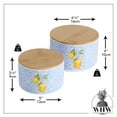 thumbnail image 4 of WHW Whole House Worlds Key West Lemon Storage Canisters, Set of 2, Bamboo Tops, Stoneware, Blue, White and Yellow, 6 Inches, for Coffee Tea Spices, 4 of 8