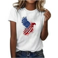 thumbnail image 2 of NuoCaiYun Short Sleeve Womens Tops Summer Trendy Round-Neck Blouses Casual Polyester Independence Day T-Shirts, 2 of 6