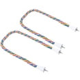thumbnail image 3 of 2Pcs Bird Rope Perches Brightly Colored Handmade Chew Toy Parrot Swings Spiral Stand105CM, 3 of 9