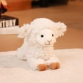 thumbnail image 4 of Adorable Realistic Lamb Plush Toy - Soft Fluffy Stuffed Sheep Doll Throw Pillow for Cuddle & Decor, 4 of 5