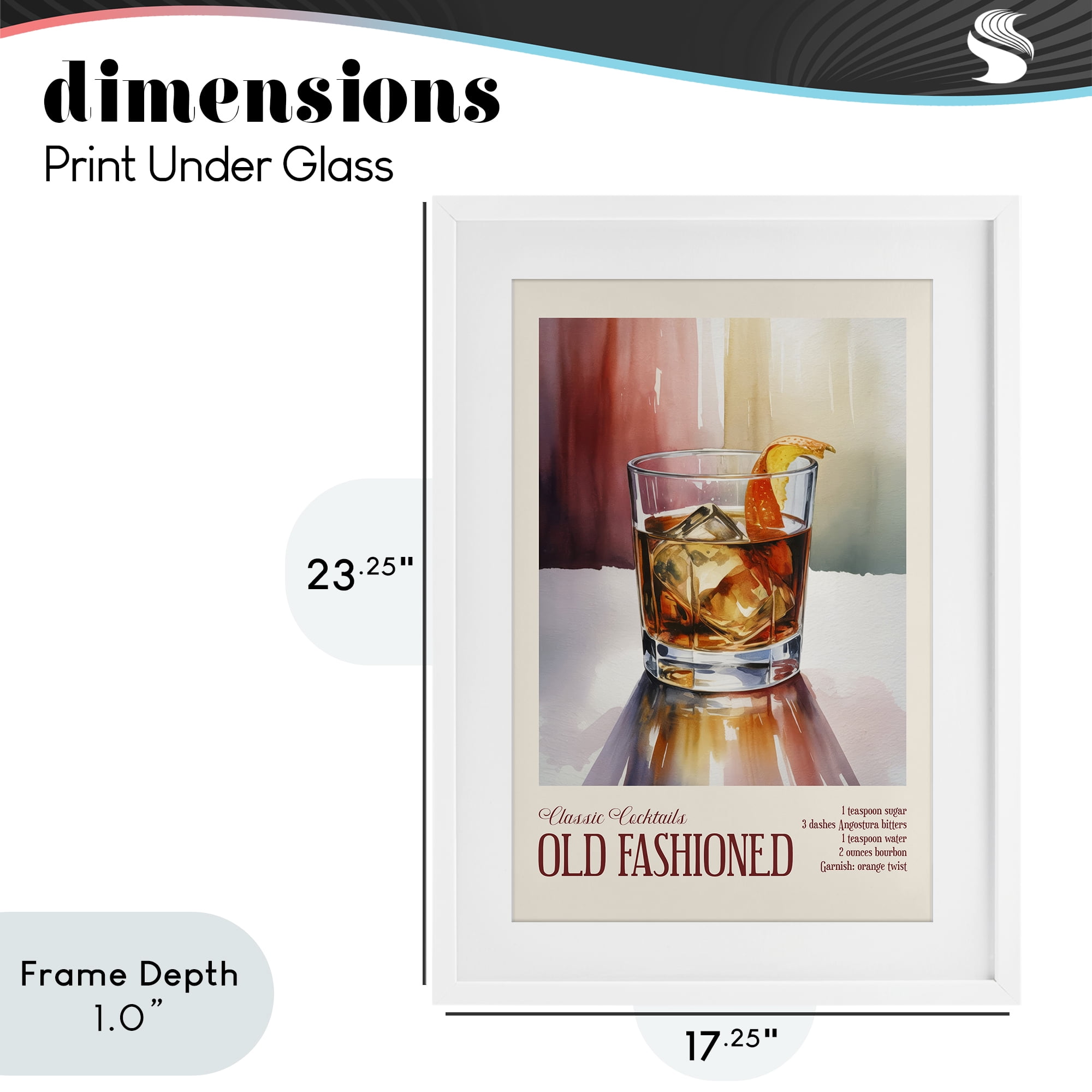 Stupell Industries Old Fashioned on Surface White Framed Print Under Glass, design by Andreas Magnusson