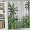 thumbnail image 6 of Orinice Tropical Leaves Shower Curtain Green Plant Palm Banana Leaf Monstera Jungle Summer Fabric Bathroom Curtain with Hooks 60x72, 6 of 7