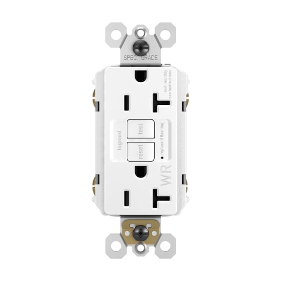 Legrand Radiant 20 Amp Outdoor GFCI Self-Test Tamper Resistant Weather Resistant Decorator Duplex Electrical Wall Outlet, 2097TRWRGRY, Gray, 1 Count