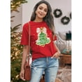thumbnail image 3 of Christmas Tree Shirt for Women Merry Christmas Printed T-Shirts Short Sleeve Holiday Tee Xmas Gift Tops, 3 of 6