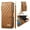 Brown, variant on Poweltek for iPhone 15 Pro Max PU Leather Wallet Case with Card Holder, Magnetic Flip Zipper Phone Cover with Wrist Strap Multi-Angle Stand Folio Cover, Purple
