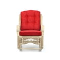 thumbnail image 2 of Malibu Rocking Chair ECO Natural Rattan Wicker Handmade Design with Red Cushion, Natural color, 2 of 5