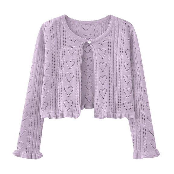 AUNVITO Fashion Jackets for Kids Unisex Toddler Kids Baby Girls Fashion Cute Color Long Sleeved Thin Style Button Cardigan Coat