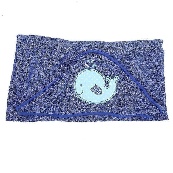 Baby Hooded Bath Towel Infant Washcloths Soft Cartoon Newborn Shower Towel for ToddlersBlue Whale