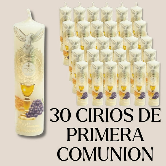 Cirios decorados primera comunion con 30 piezas