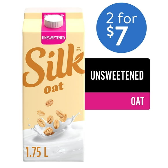 Silk Oat Milk Alternative, Unsweetened, Dairy Free, 1.75 L