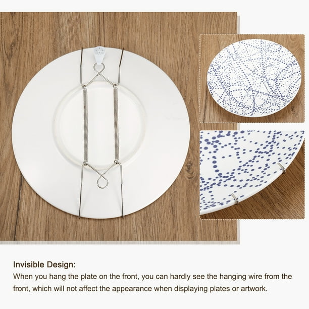9Pack Plate Hanger 8Inch Stainless Steel Invisible Wall Plate