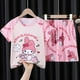 thumbnail image 5 of Sanrios Hellokittys Kuromi Cinnamoroll My Melody pijamas de dibujos animados para niños de manga corta para niños y niñas traje fino de servicio a domicilio para estudiantes, 5 of 5