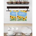 thumbnail image 3 of Sunflowers Kitchen Dish Towels for Drying Dishes Set of 2, Yellow Summer Botanical Elegant Flowers Waffle Weave Microfiber Hand Tea Bathroom Towels Quick Dry & Absorbent Towel 15.7x23.6, 3 of 7