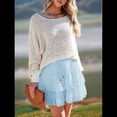 thumbnail image 4 of Falda Pantalón Estilo Bohemio con Volantes y para Mujer, Estilo Informal, de Cintura Alta, Color Azul , Talla M, 4 of 8