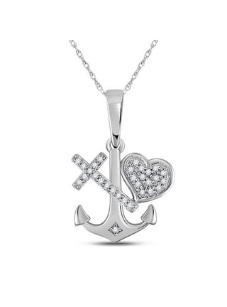 Cross anchor heart necklace deals