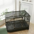 thumbnail image 4 of Topcobe 48" Heavy Duty Dog Crate Metal Cage Kennel with Lockable Wheels, Double Door and Removable Tray, Indoor Pet Cage & Furniture, Gray, 4 of 9