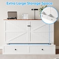 thumbnail image 3 of Puremind Full Size Murphy Bed with Mattress, Murphy Cabinet Bed with Storage Drawer and Charging Ports for Bedroom/Office/Guest Room, White, 3 of 8