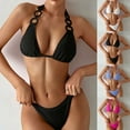 thumbnail image 6 of Aloohaidyvio no boundaries swimsuits plus size,Womens New Fashion Swimwear Sexy Casual Bandage Tassels Solid Color Swimsuit Bikinis Sets, Swimsuits for Women 2 Piece, 6 of 6