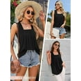 thumbnail image 6 of Versatile, fashionable, square-neck gathered pleat swing tank top for women, loose-fitting, casual, and comfortable, 6 of 7