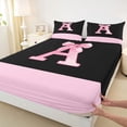 thumbnail image 3 of jejeloiu Girls Pink Bowknot Twin Sheet Sets,First Letter E Bedding For Kids 3-Piece, 3 of 7