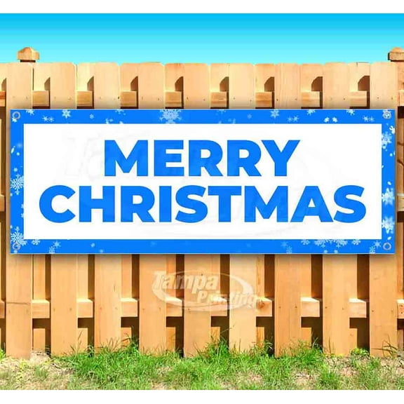 Merry Christmas 13 oz Vinyl Banner With Metal Grommets