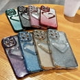 thumbnail image 6 of Compatible with iPhone 15 Pro Max Bling Case Shiny Love Heart Glitter Diamond Full Camera Lens Protection Electroplated Edge Bumper Luxury Fashion Shockproof Cover for Women Girls, 6 of 10
