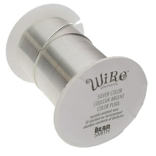Wire, ParaWire™, silver-plated copper, round, 28 gauge. Sold per 15-yard  spool.