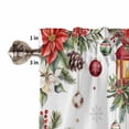 thumbnail image 5 of Christmas Snowman Kitchen Curtains and Valances Set, Xmas Poinsettia Birds Balls Snowflake Rod Pocket Window Valance 18 Inch Window Curtain Panels for Living Room Bedroom Laundry, 27.5x36in, 3 Pieces, 5 of 7