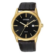 Citizen Quartz Black Dial Dark Brown Leather Men's Watch BI5002-06E