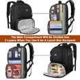 thumbnail image 4 of Lunch Backpack for Men, 17 Inch Insulated Cooler Backpack Lunch Box Backpack with USB Charging Port, Water Resistant Computer Daypack College Laptop Backpack for Travel Picnic Work, Black, 4 of 8