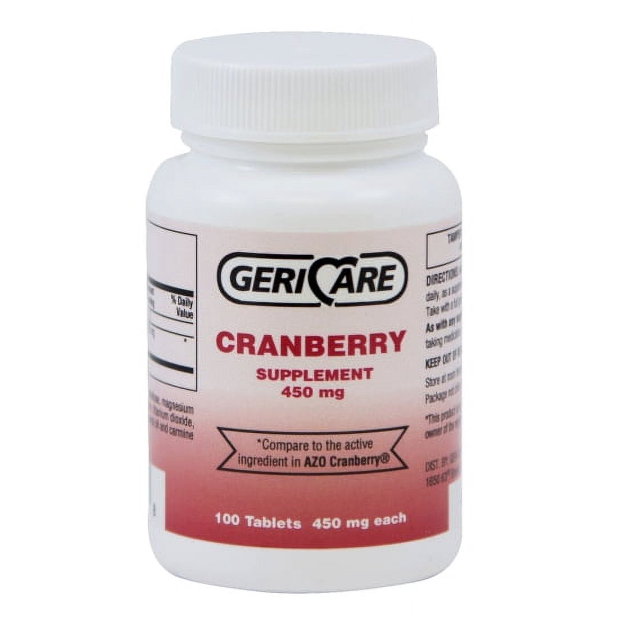 5-Pack Geri-Care 845-01-GCP Cranberry Tablets 450mg. (Set of 5 Bottles of 100)