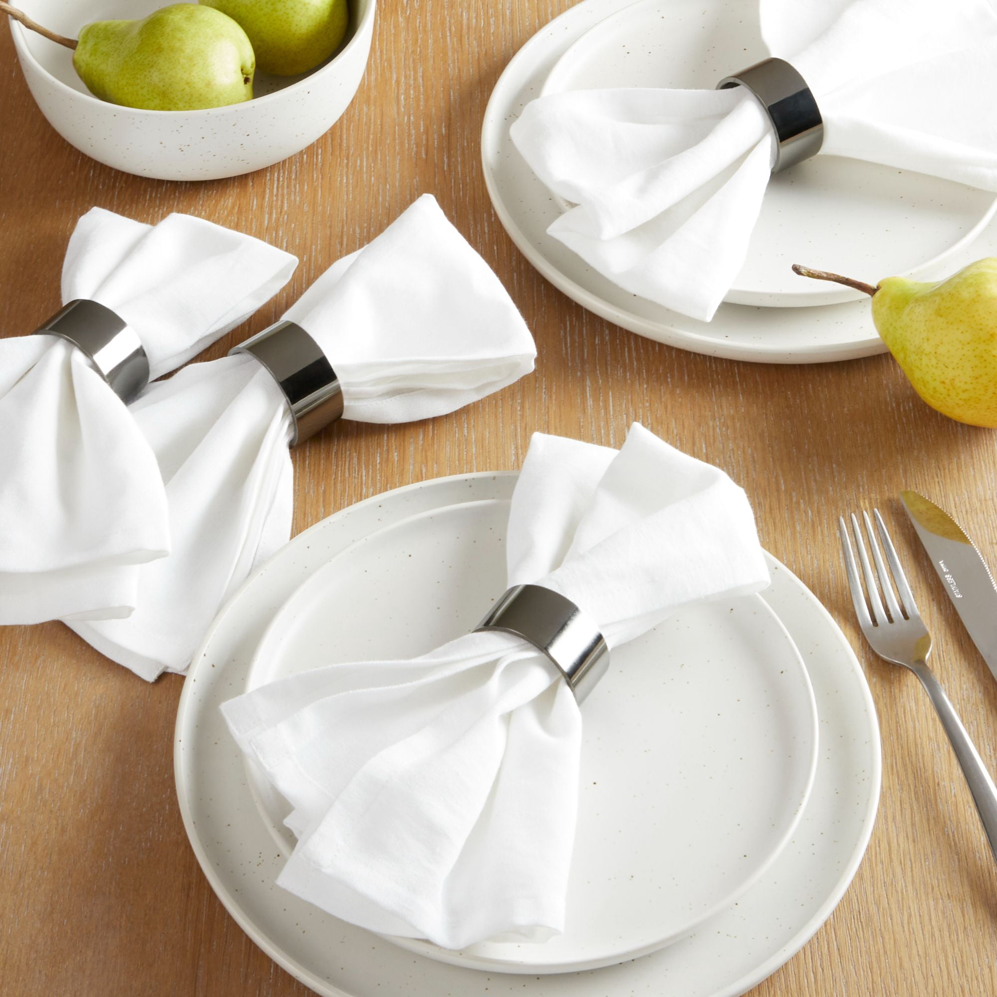 (2 pack) Mainstays Gunmetal Silver Metal Napkin Rings, 4 Count