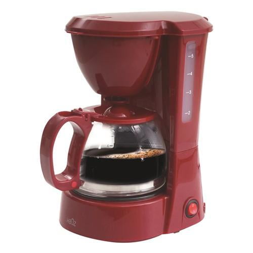 red coffee maker