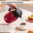 thumbnail image 4 of RED EARTH 51oz Thermal Coffee Carafe, Stainless Steel Vacuum Insulated, Press Button Lid, 1.5L (Brick Red), 4 of 8