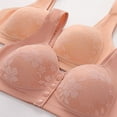thumbnail image 6 of Arlun Full Coverage Lifting Front Closure Bras For Older Womens No Underwire Unpadding Thin Comfortable Breathable Bralettes Plus Size Jacquard Front Button Bras Pink 40, 6 of 7