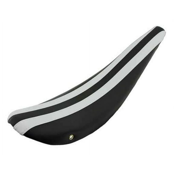 26" Banana Saddle Vinyl Black/White Stripe. Bike seat, bicycle seat, Bike part, bicycle part, lowrider bike seat