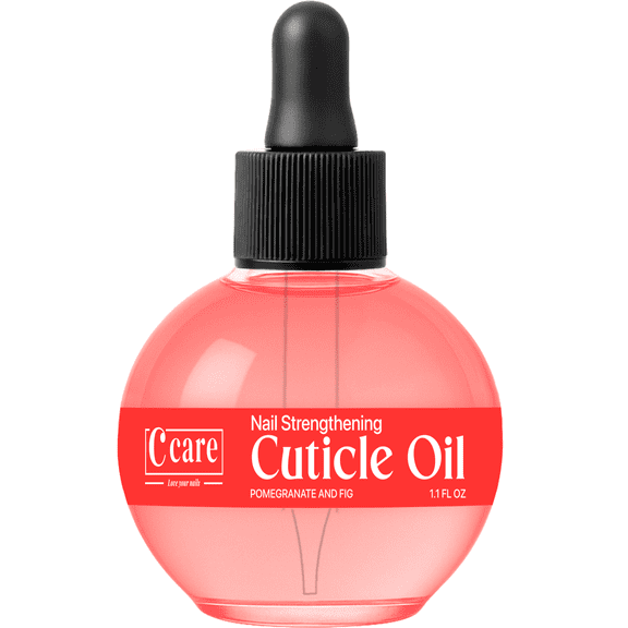C Care Pomegrante and Fig Scented Cuticle Oil, Moisturizing and Strengthens, Dropper and Brush, 1.1 fl. oz.